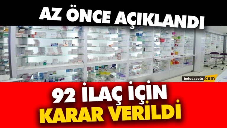 92 İLAÇ DAHA ÖDEME LİSTESİNDE