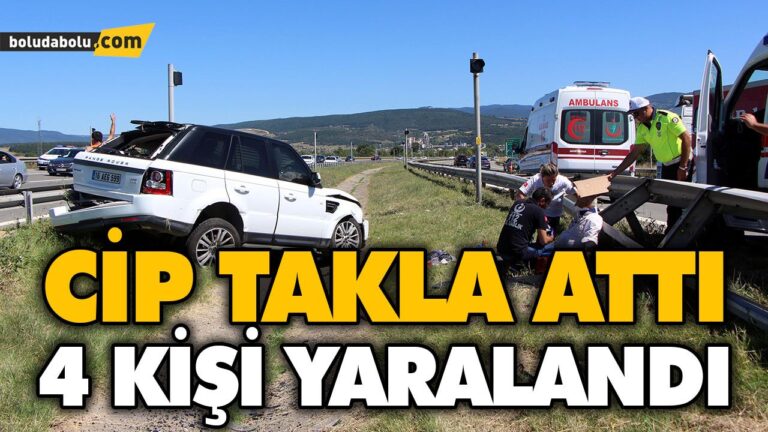 CİP TAKLA ATTI 4 KİŞİ YARALANDI