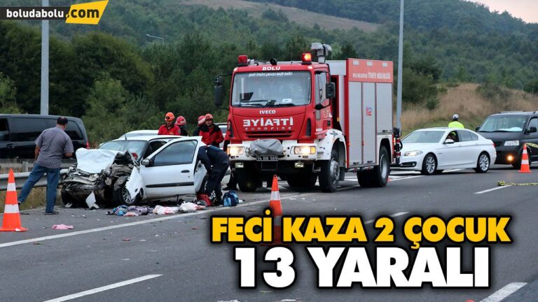 ANADOLU OTOYOLU’NDA TRAFİK KAZASI: 2’Sİ ÇOCUK 13 YARALI