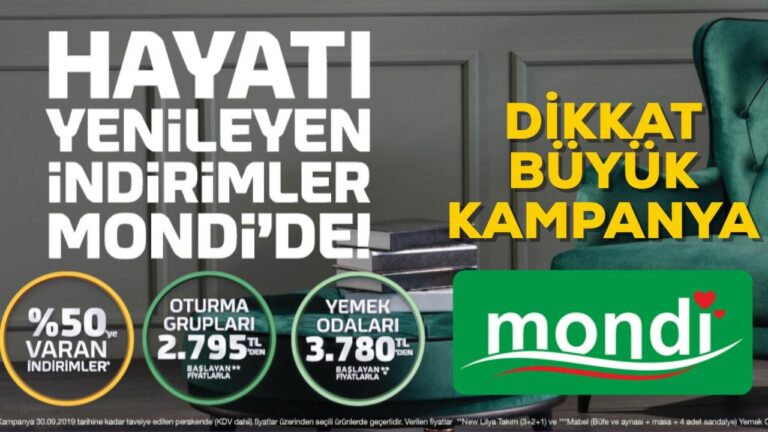 MONDİ’DE TÜM ÜRÜNLERDE YÜZDE 50 İNDİRİM