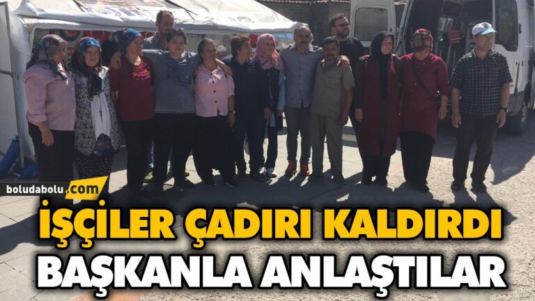 İŞÇİLERLE BAŞKAN ÖZCAN ANLAŞTI