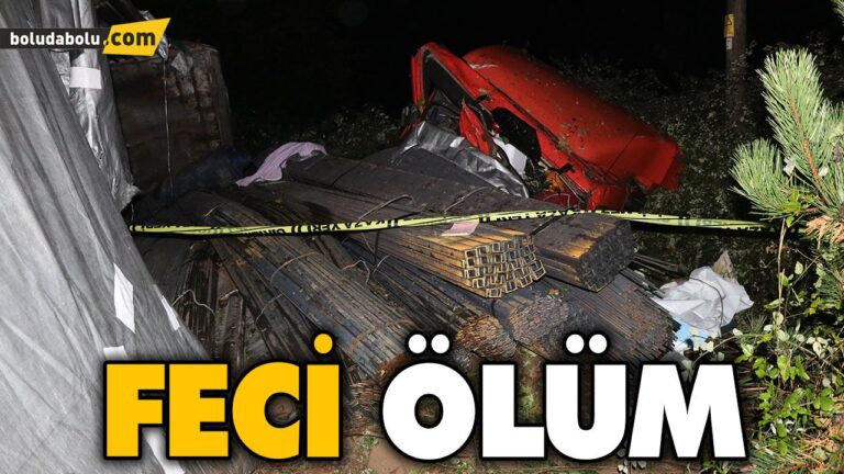 DEMİR YÜKLÜ TIR DERE YATAĞINA DEVRİLDİ: 1 ÖLÜ