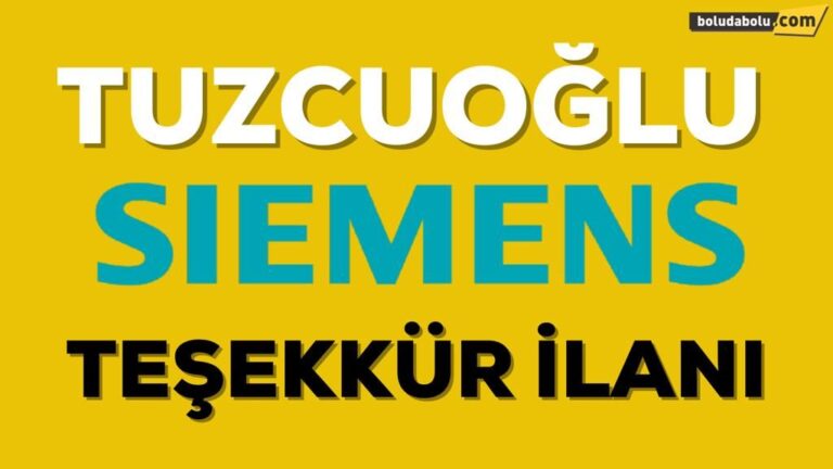 TUZCUOĞLU AİLESİNDEN TEŞEKKÜR İLANI