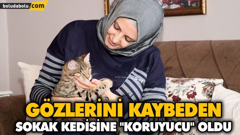 GÖZLERİNİ KAYBEDEN SOKAK KEDİSİNE “KORUYUCU” OLDU