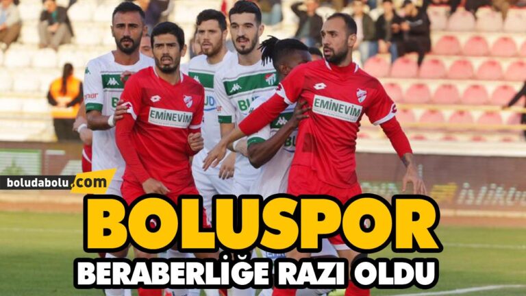 BOLUSPOR BERABERLİĞE RAZI OLDU
