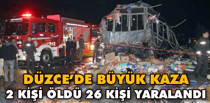DÜZCE’DE OTOBÜS KAZASI OLDU DÜZCE’DE OTOBÜS KAZASI OLDU