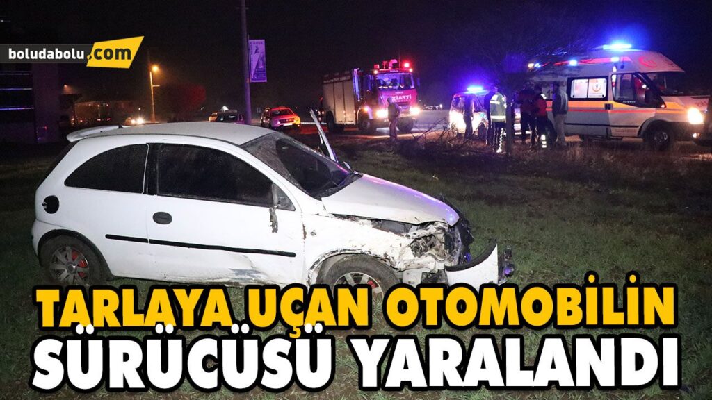 TARLAYA UÇAN OTOMOBİLİN SÜRÜCÜSÜ YARALANDI TARLAYA UÇAN OTOMOBİLİN SÜRÜCÜSÜ YARALANDI