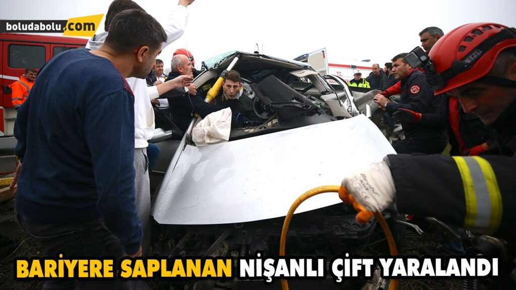 BARİYERE SAPLANAN NİŞANLI ÇİFT YARALANDI BARİYERE SAPLANAN NİŞANLI ÇİFT YARALANDI
