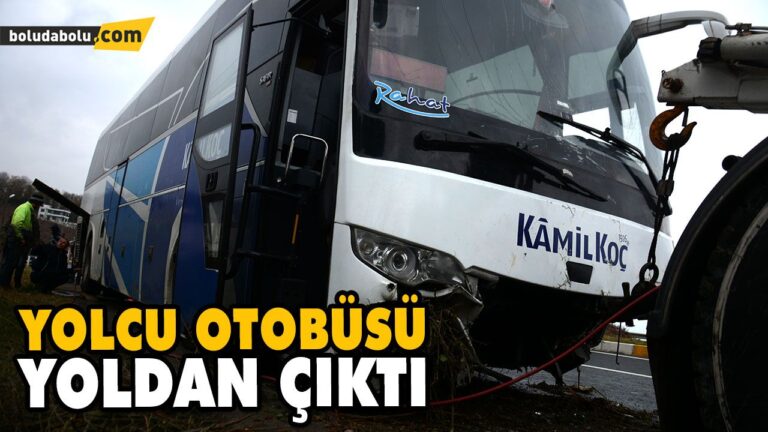 YOLCU OTOBÜSÜ YOLDAN ÇIKTI