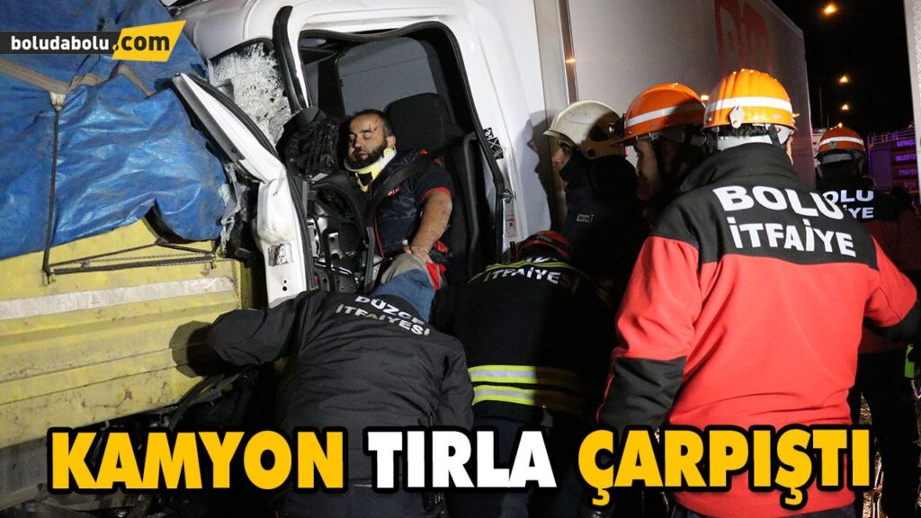 KAMYON İLE TIR ÇARPIŞTI: 1 YARALI KAMYON İLE TIR ÇARPIŞTI: 1 YARALI