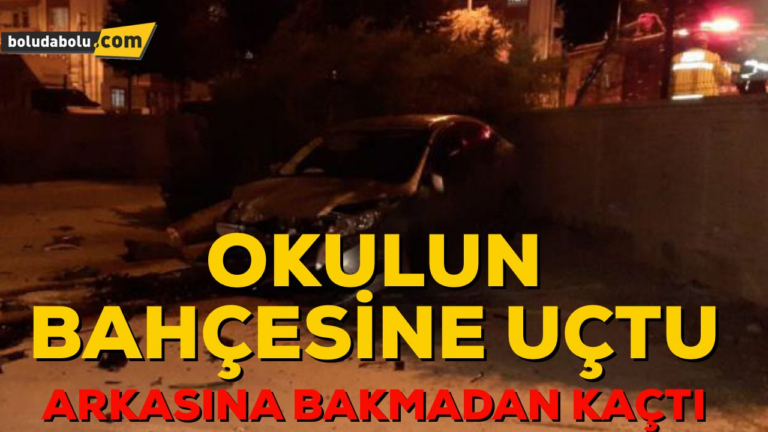 OKUL BAHÇESİNE ARAÇLA UÇTU