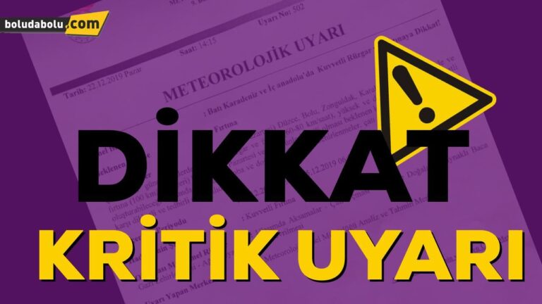 T.C TARIM VE ORMAN BAKANLIĞI METEOROLOJİ GENEL MÜDÜRLÜĞÜ KRİTİK UYARI YAPTI