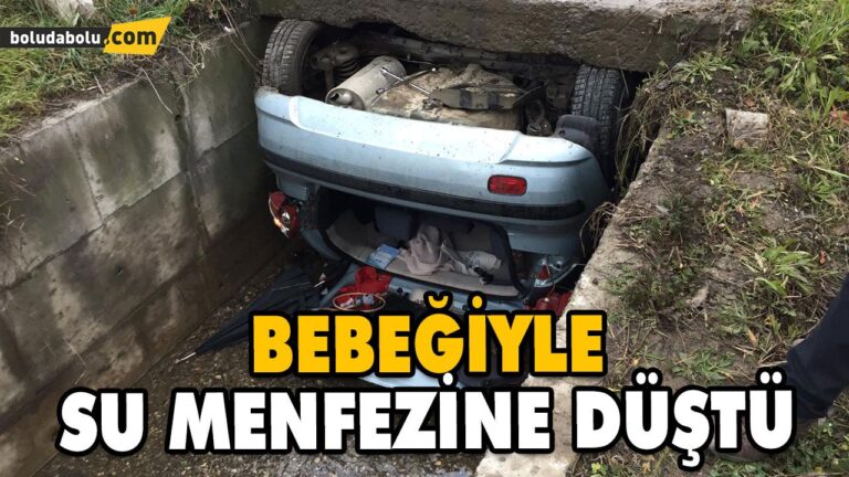 BEBEĞİYLE SU MENFEZİNE DÜŞTÜ