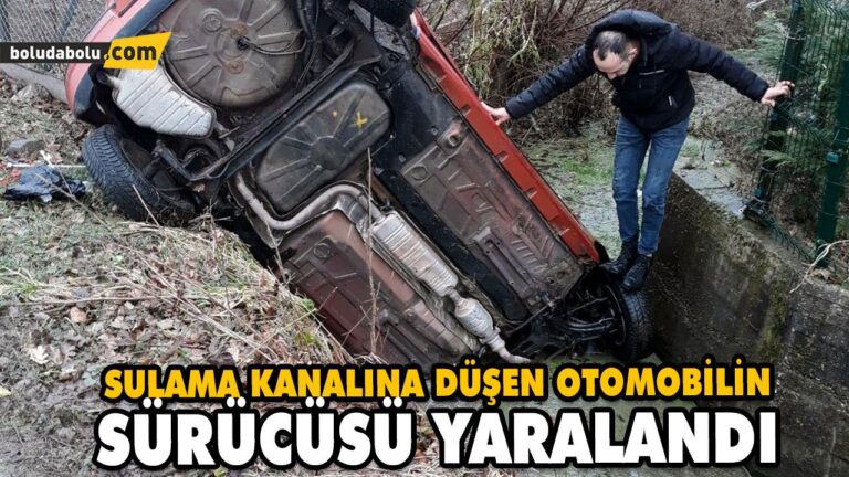 SULAMA KANALINA DÜŞEN OTOMOBİLİN SÜRÜCÜSÜ YARALANDI