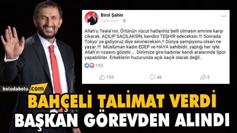 BAHÇELİ TALİMAT VERDİ BAŞKAN GÖREVDEN ALINDI