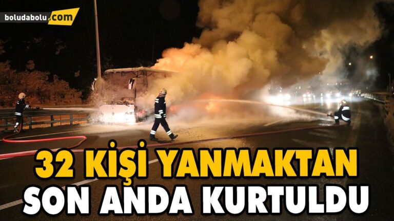 CENAZEYE GİDEN OTOBÜS YANDI