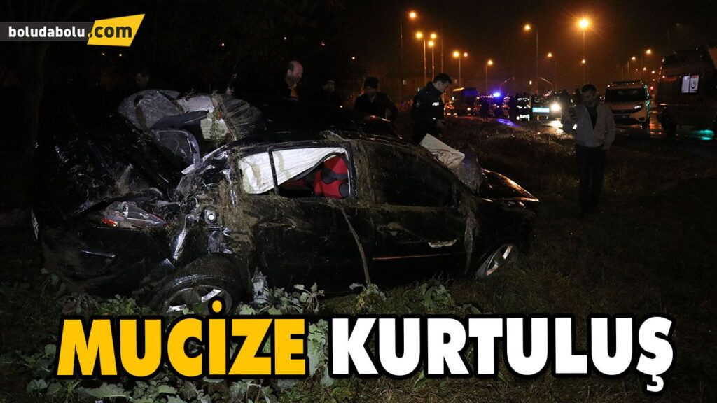 TAKLA ATAN OTOMOBİLDEN YARA ALMADAN KURTULDULAR TAKLA ATAN OTOMOBİLDEN YARA ALMADAN KURTULDULAR
