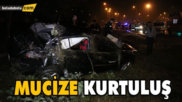 TAKLA ATAN OTOMOBİLDEN YARA ALMADAN KURTULDULAR