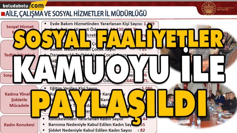 SOSYAL FAALİYETLER KAMUOYU İLE PAYLAŞILDI