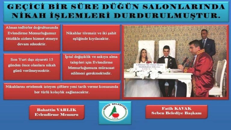 NİKAH TÖRENLERİNE KORONAVİRÜS AYARI