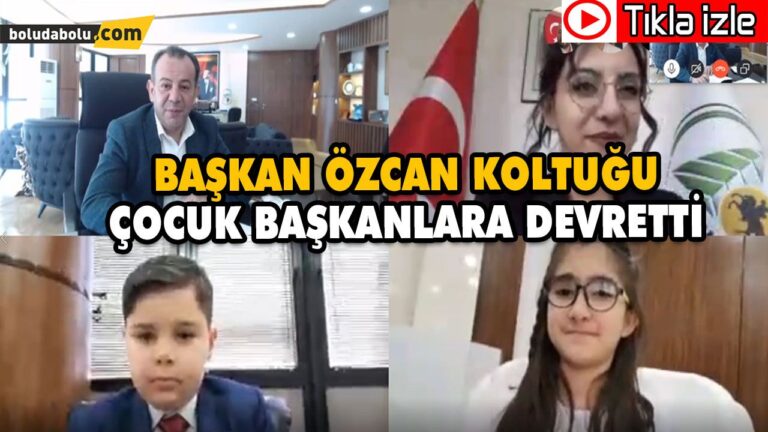 BAŞKAN ÖZCAN KOLTUĞU ÇOCUK BAŞKANLARA DEVRETTİ