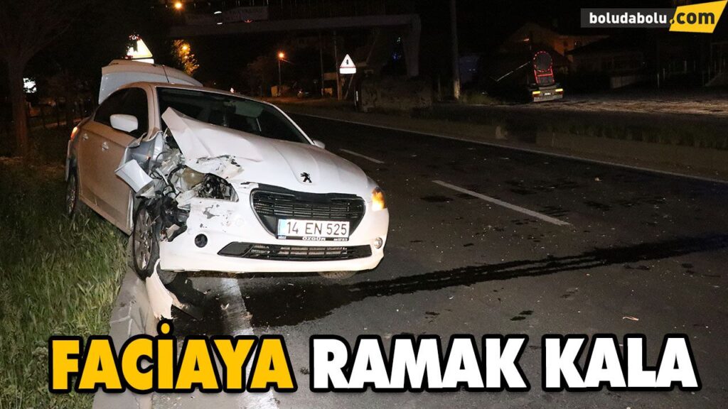 OTOMOBİL İLE MİNİBÜS ÇARPIŞTI: 2 YARALI