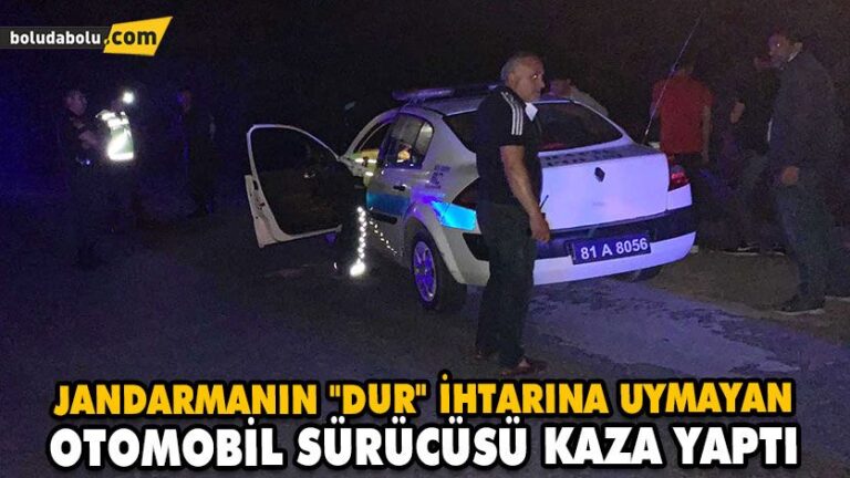 JANDARMANIN “DUR” İHTARINA UYMAYAN OTOMOBİL SÜRÜCÜSÜ KAZA YAPTI