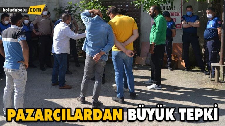 TEZGAH AÇTIRILMAYAN PAZARCILAR TEPKİ GÖSTERDİ