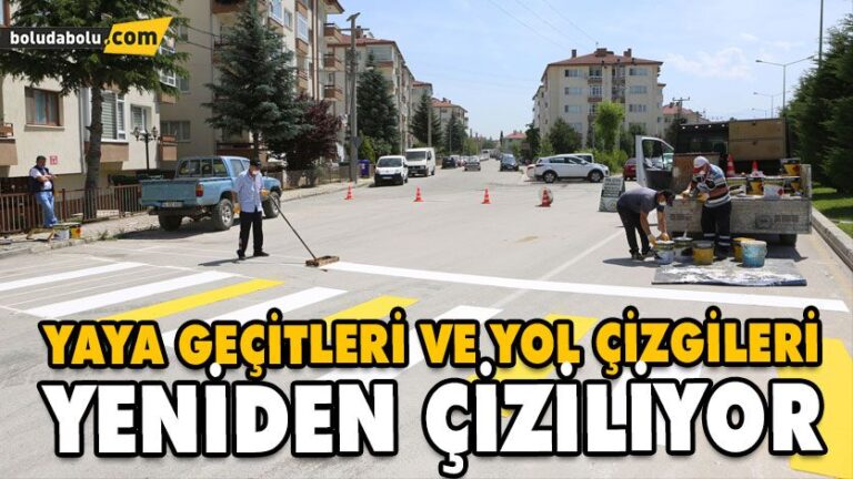 Yaya geçitleri ve yol çizgileri yeniden çiziliyor