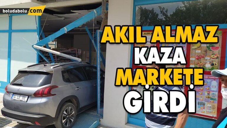 Kontrolden çıkan otomobil markete girdi: 3 yaralı