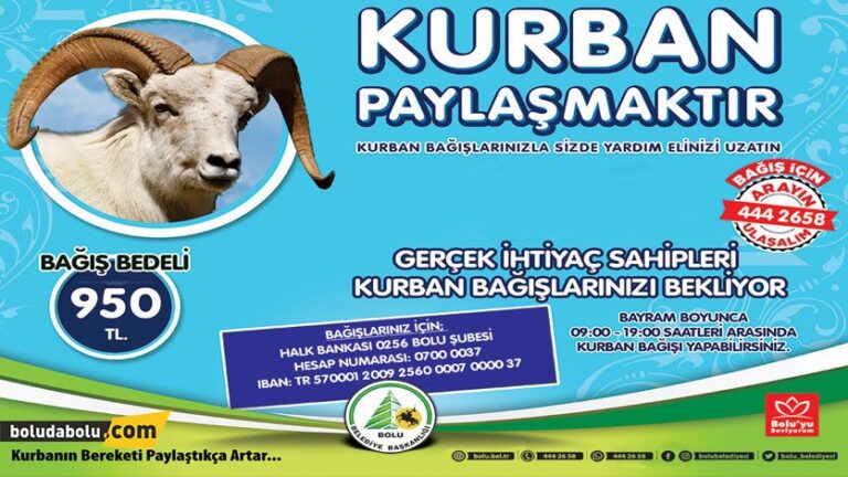 Kurban bağışları Bolu Belediyesi aracılığıyla gerçek ihtiyaç sahiplerine ulaştırılacak