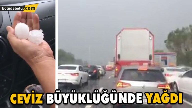 Ceviz büyüklüğünde dolu ulaşımı aksattı