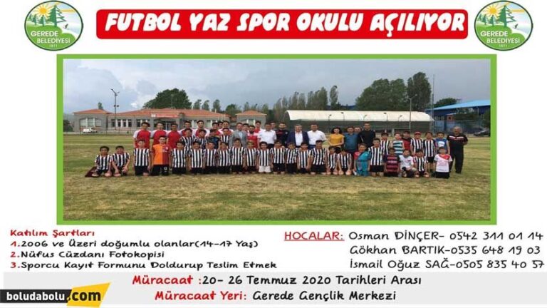 GEREDE BELEDİYESİNDEN TATİLDE SPOR ŞENLİĞİ