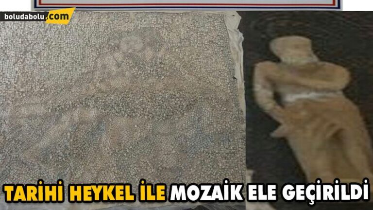 TARİHİ HEYKEL İLE MOZAİK ELE GEÇİRİLDİ
