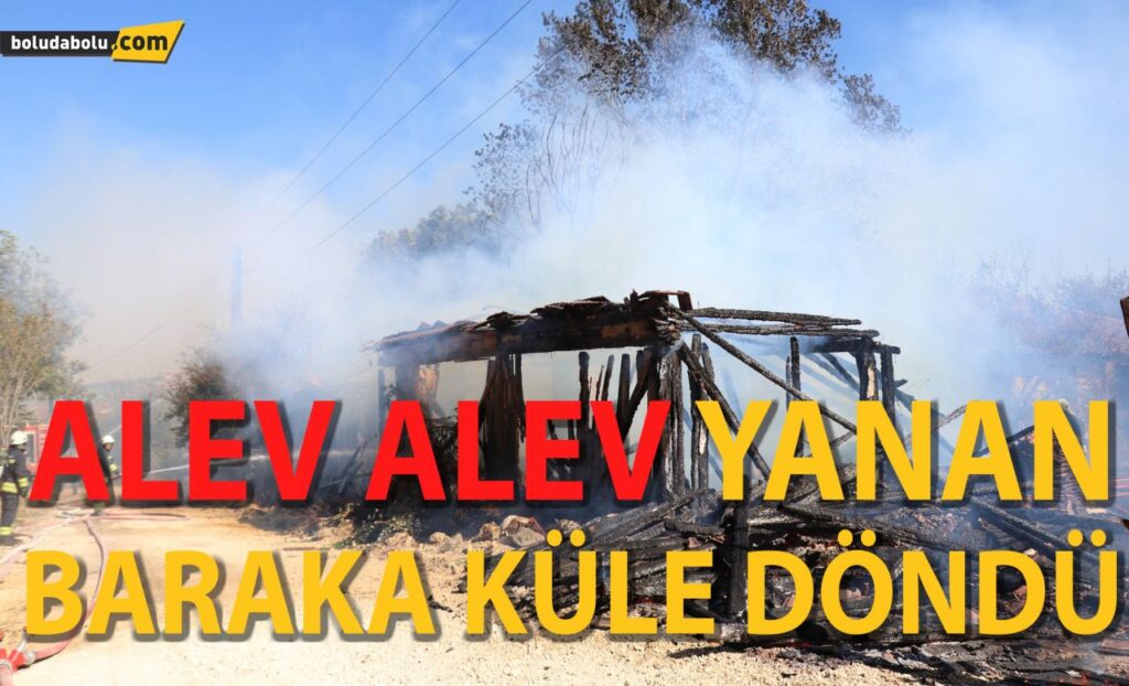Bolu’da, alev alev yanan 2 baraka ve 1 odunluk küle döndü
