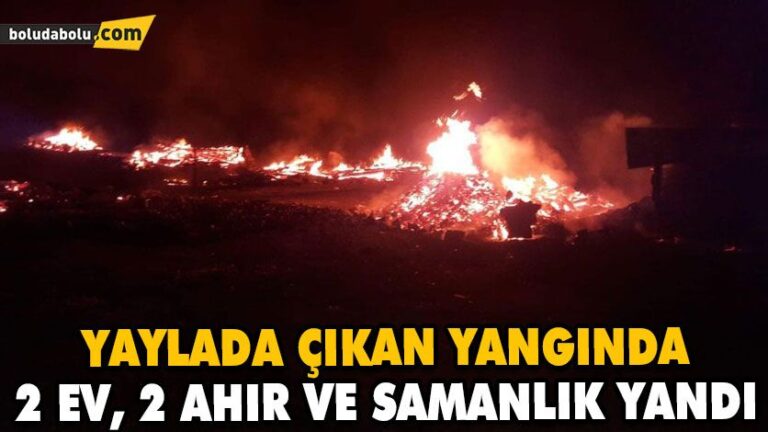 YAYLADA ÇIKAN YANGINDA 2 EV, 2 AHIR VE SAMANLIK YANDI