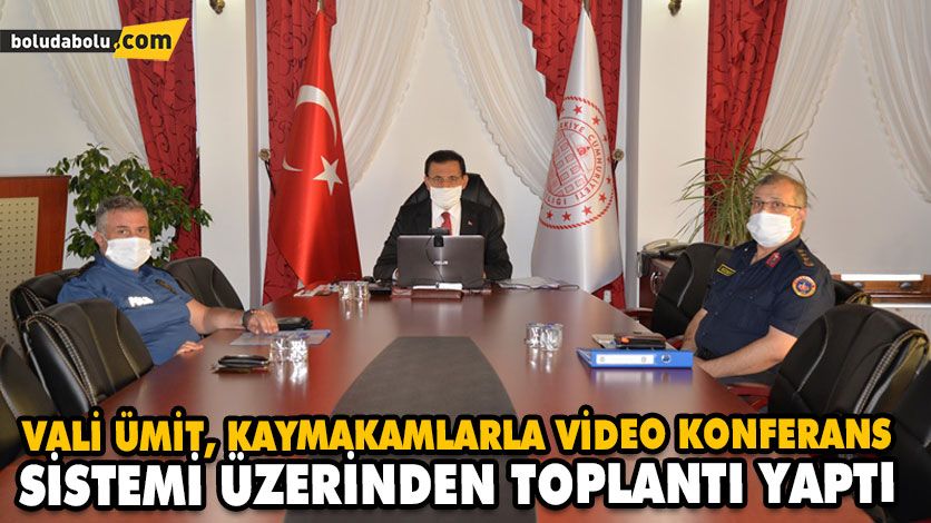 VALİ ÜMİT, KAYMAKAMLARLA VİDEO KONFERANS SİSTEMİ ÜZERİNDEN TOPLANTI YAPTI VALİ ÜMİT, KAYMAKAMLARLA VİDEO KONFERANS SİSTEMİ ÜZERİNDEN TOPLANTI YAPTI
