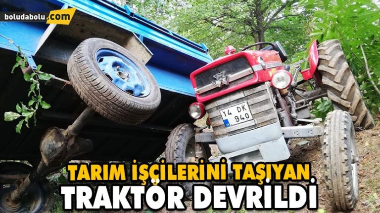 TRAKTÖR DEVRİLDİ: 4 YARALI