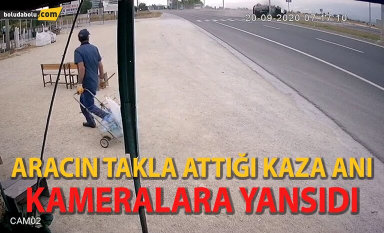 Bolu’da takla atan hafif ticari araç sürücüsü yaralandı
