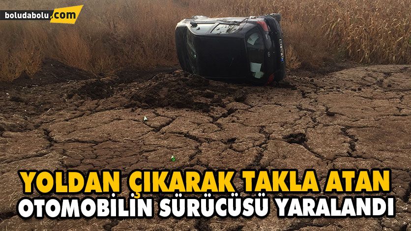 YOLDAN ÇIKARAK TAKLA ATAN OTOMOBİLİN SÜRÜCÜSÜ YARALANDI YOLDAN ÇIKARAK TAKLA ATAN OTOMOBİLİN SÜRÜCÜSÜ YARALANDI