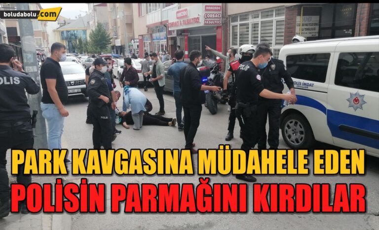 Park kavgasına müdahale eden polisin parmağını kırdılar
