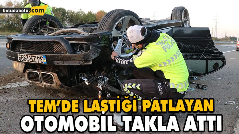 TEM’DE LASTİĞİ PATLAYAN OTOMOBİL TAKLA ATTI: 4 YARALI TEM’DE LASTİĞİ PATLAYAN OTOMOBİL TAKLA ATTI: 4 YARALI