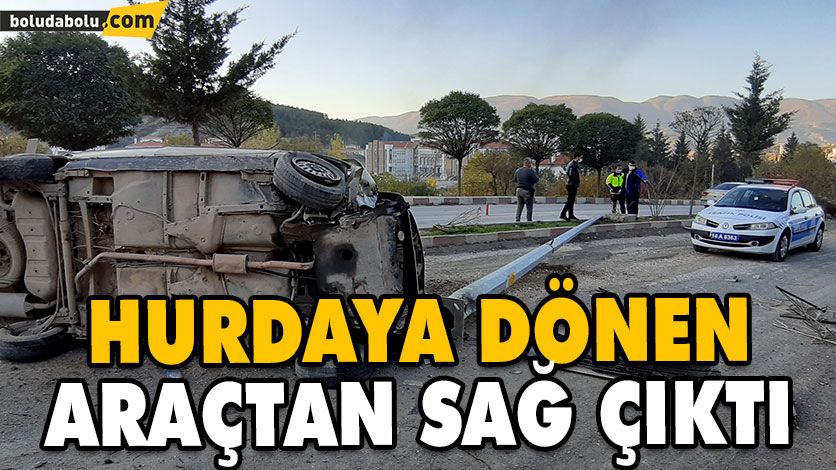 HURDAYA DÖNEN ARAÇTAN SAĞ ÇIKTI