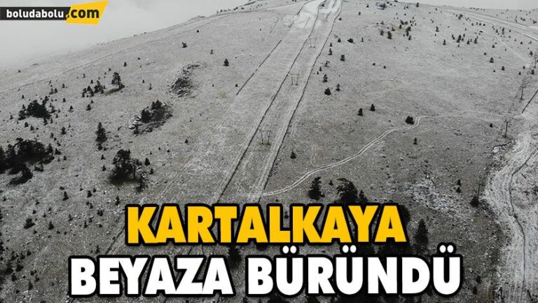 KARTALKAYA’DA YEŞİL ALANLAR BEYAZ ÖRTÜYLE KAPLANDI