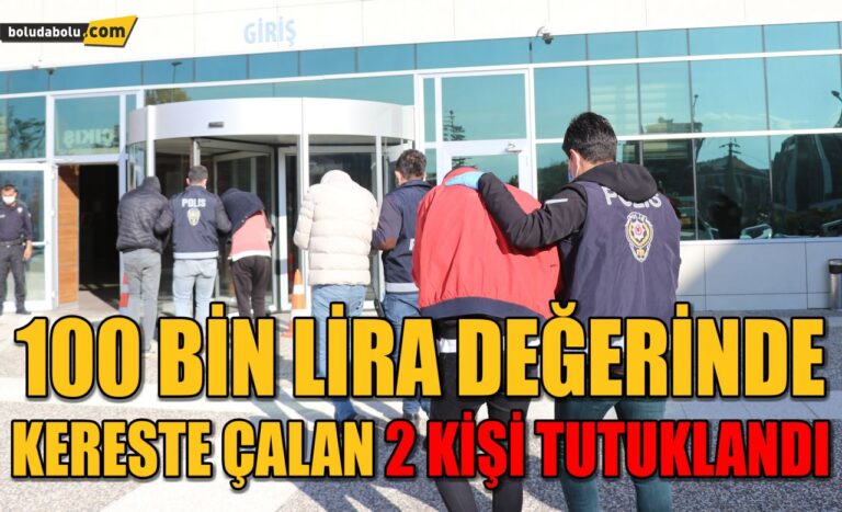 Bolu’da 100 bin lira değerinde kereste çalan 2 kişi tutuklandı