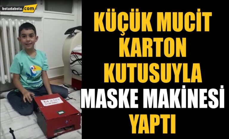 Bolulu küçük mucit maske makinesi yaptı