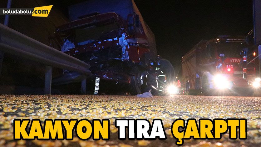 KAMYON TIRA ÇARPTI: 1 YARALI KAMYON TIRA ÇARPTI: 1 YARALI