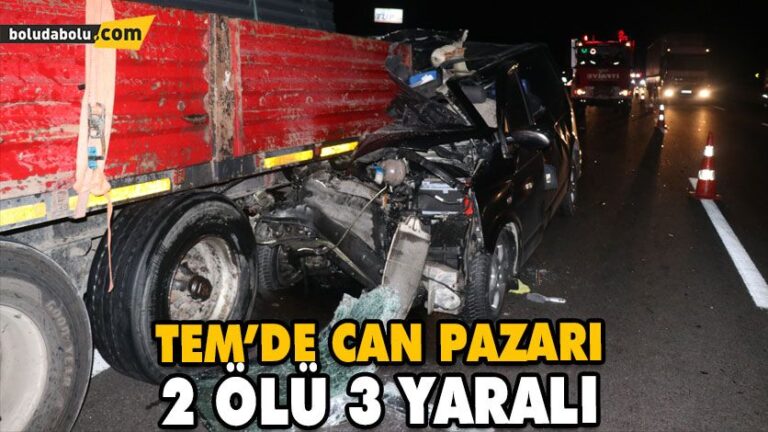 TEM’DE FECİ KAZA: 2 ÖLÜ, 3 YARALI