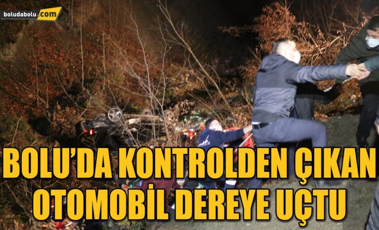 Bolu’da kontrolden çıkan otomobil dereye uçtu: 1’i ağır 4 yaralı