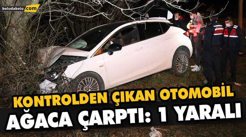 KONTROLDEN ÇIKAN OTOMOBİL AĞACA ÇARPTI: 1 YARALI KONTROLDEN ÇIKAN OTOMOBİL AĞACA ÇARPTI: 1 YARALI